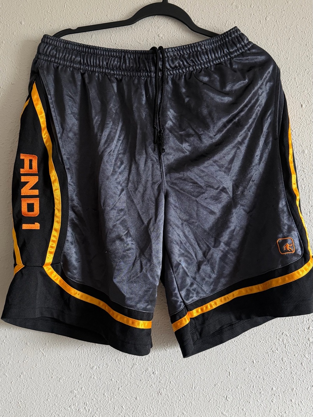 And1 Black and Yellow Men's Athletic Basketball Shorts